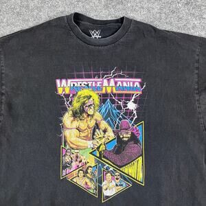 WWE WrestleMania T-Shirt Mens 3XL Black Graphic Retro Wrestling Mad Engine